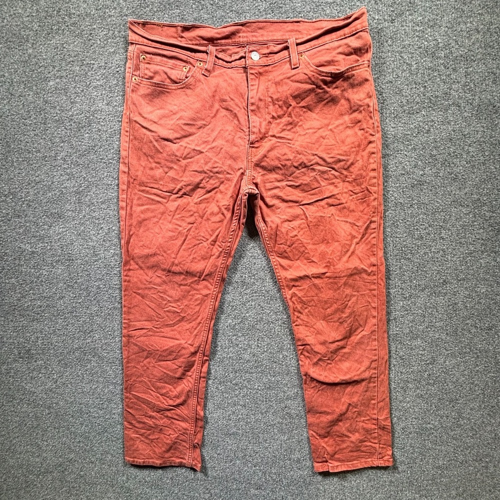 Levi's 511 Straight Jeans Men's 38x30 Red Cotton Denim Mid Rise Travel Stretch
